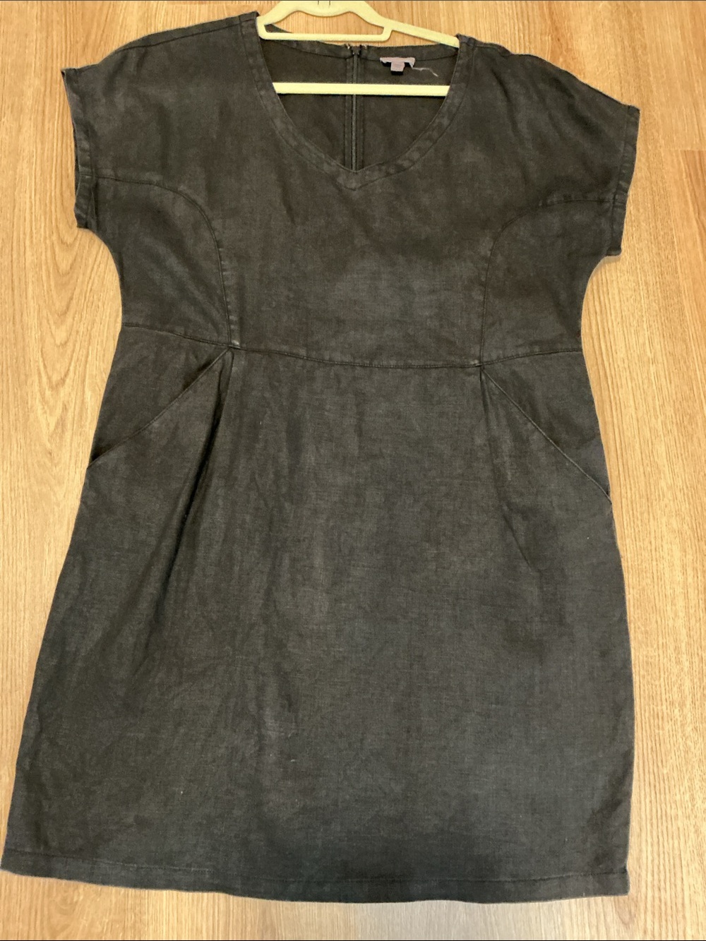 Garnet Hill black linen dress size 12